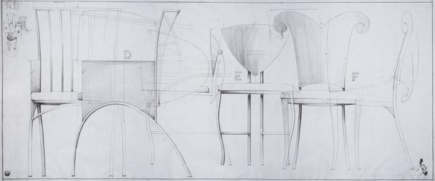 Drawing Of Chairs For Jlq Labeled As D E F Designed By Alain Huin For Jlq And Casa Cebuena