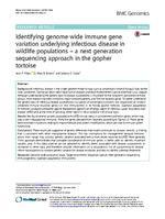 Identifying Genome Wide Immune Gene Variation Underlying Infectious Disease In Wildlife Populations A A