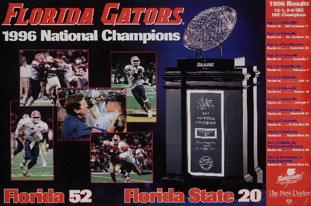1996 Florida Gators championship poster