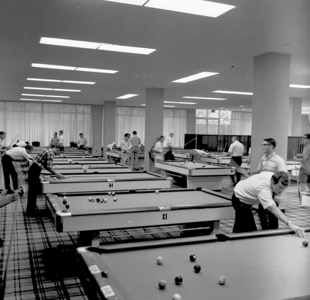 Students Playing Pool In Game Area Of The J Wayne Reitz